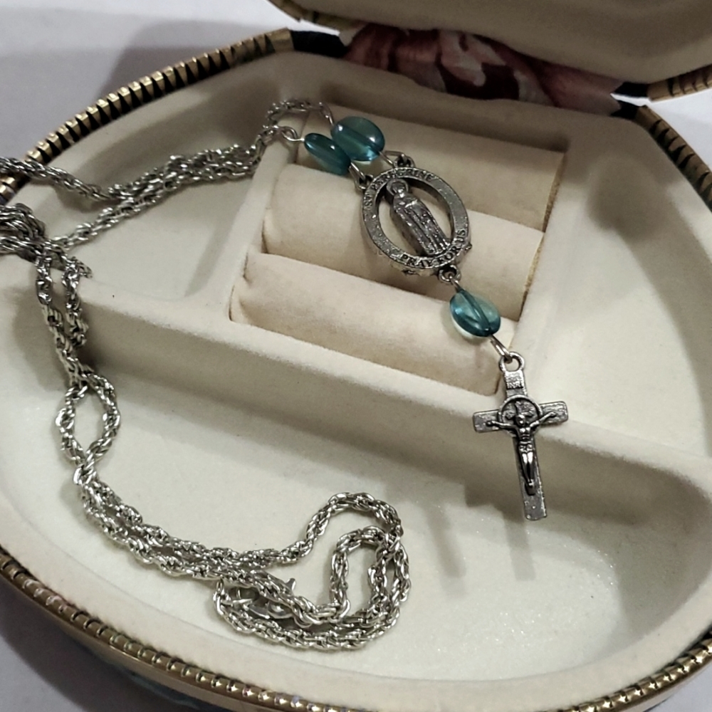 St Peregrine Crucifix Cross Necklace